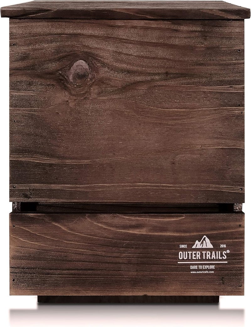 Outer Trails Japanese Cedar Bat House Habitat: Three Chambers, Weatherproof, Easy Install, Brown - Image 2